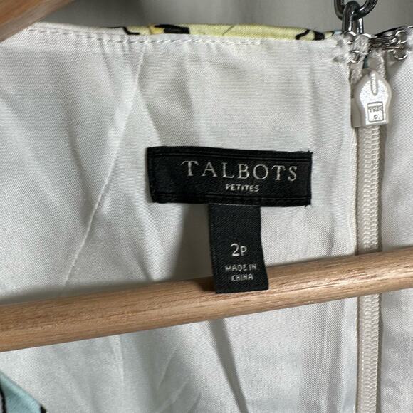 Talbots NWOT Women's 2P 2 Petite Sleeveless Striped and Floral Fit & Flare Dress - Picture 3 of 10